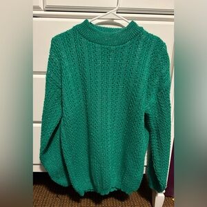 Huntington Ridge Elegant Cozy Green Women's Crew Neck Sweater size Small